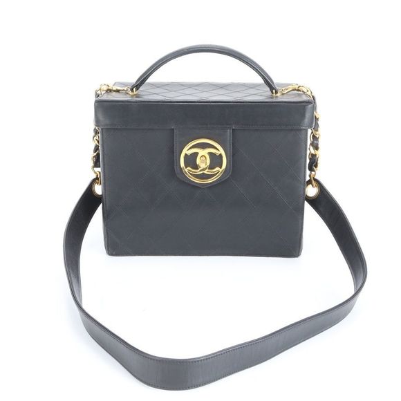 Chanel With Serial Seal Bicolore Vanity Leather 2WAY Shoulder - Picture 1 of 10